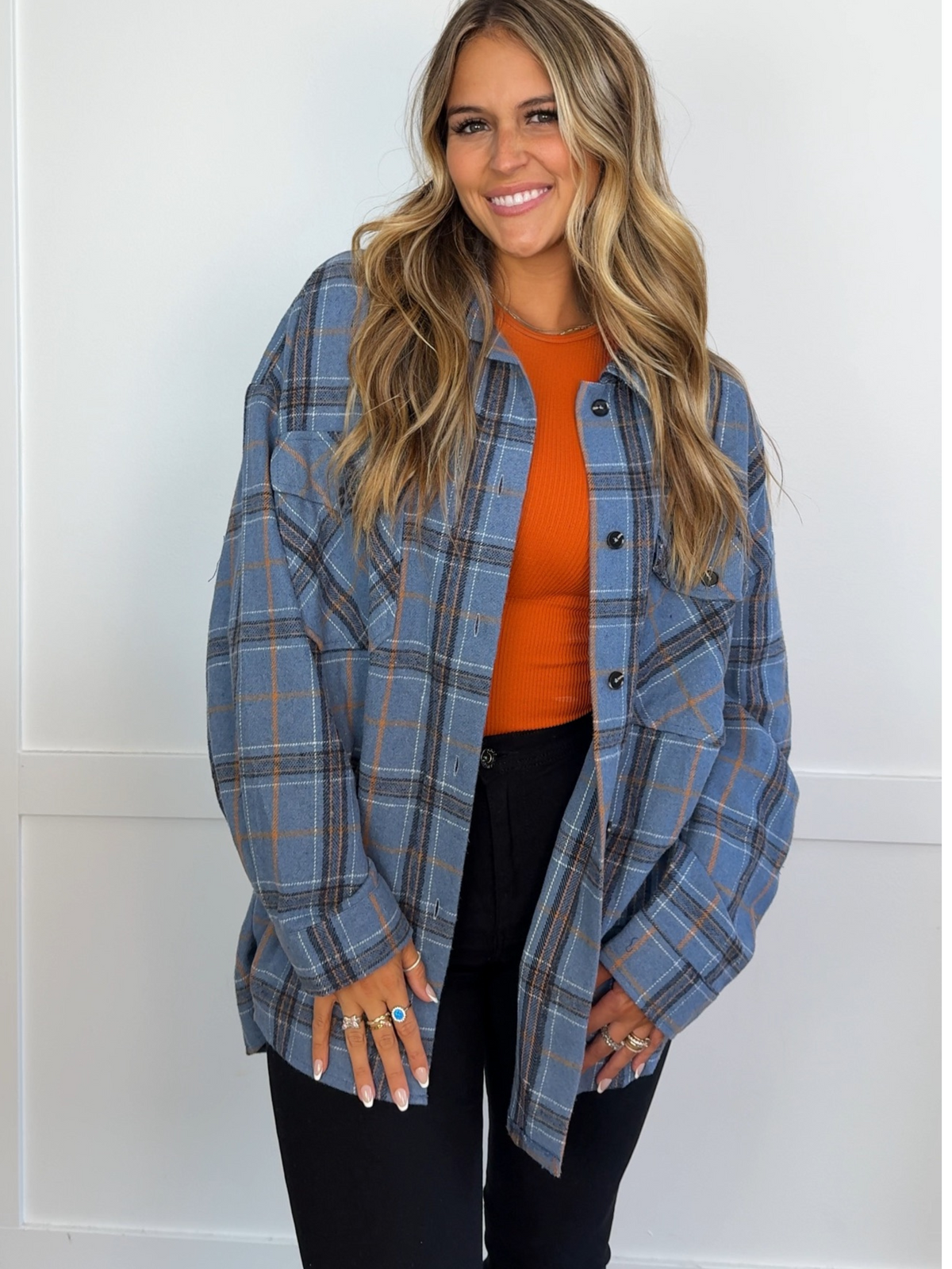 Laylie Plaid Flannel – Oversized Long Sleeve