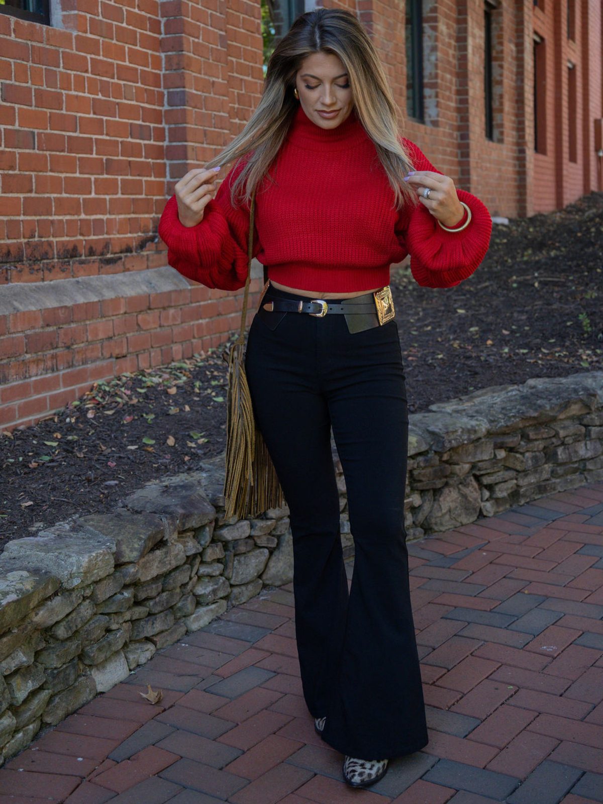 Fiona High Waisted Bell Bottom Flare Jeans - Black